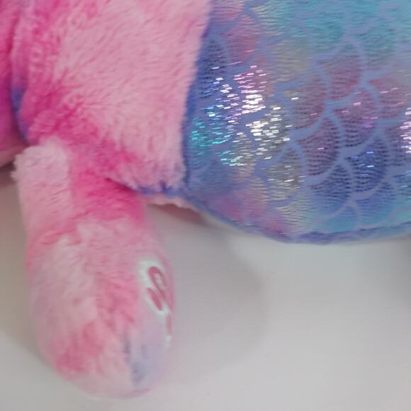 Build a Bear Magical Mer-Bear Mermaid Plush 17” Pink Purple BAB‎ Stuffed Animal - Picture 3 of 6